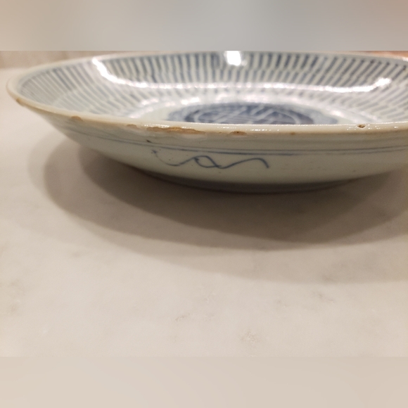 Antique Chinese Qing Dynasty Longevity Dish - Picture 3 of 12